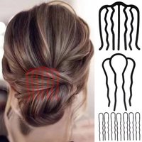 2pcs Women's Black Hair Fork Clips Hair Comb Clips Messy Bun Hair Clips Side Comb Hair Pins Hair Styling Accessories