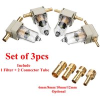 1/2PCS 6mm/8mm/10mm/12mm Universal Engine Oil Catch Tank Reservoir Can Filter Gas Separator Replacement with 2 Connector Tube