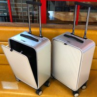 100% Aluminum-Magnesium Alloy Trolley Case 20/24 inch Side-Opening Business Luggage Front-Opening Metal Suitcase 16 inch Carrier