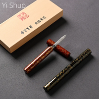 Painted Stainless Steel Ebony Wooden Handle Pu'er Black Tea Tea Needle Tea Knife Tea Ceremony Utensils Tea Ceremony