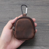 PU leather wallet, vintage style with small zipper pocket, suitable for coin, earphone accessories, and pendants