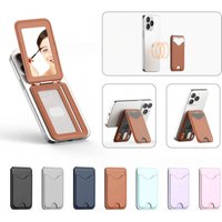 For MagSafe Card Holder with Mirror Multi-Card Slot Wallet Case Built-in Kickstand & Makeup Mirror