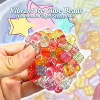6cm Rainbow Noisy Squeeze Fidget Ball Handmade Moldable Slow Rebound Stress Relief DIY Vacuum Pump Shaping Creative Toys Gifts