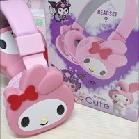2026 Kawaii Sanrio HelloKitty Kuromi My Melody Wireless Bluetooth Stereo Sound Headphones Cute Anime Cartoon Holiday Gifts Toys