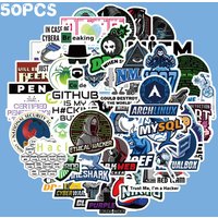 50PCS Hacker Programming Stickers DIY Waterproof Laptop Phone Skateboard Fridge Guitar Luggage Car Kids Sticker Decals Toy