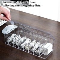 Dust Proof Storage Cable Box, Hub Organizer Box, Desktop Data Cable Storage Box, Mobile Phone Charging Cable, Power Cord Buckle