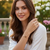CH H Letter Open Cuff Bracelet Geometric Shape Spring Closure Gold Rose Gold Plated Alloy Delicate Daily Jewelry For Ladies