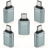 5-Pack USB-C to USB-A OTG Adapter, USB 3.0 Fast Charging Data Sync Converter for iPhone Samsung Phones Tablets