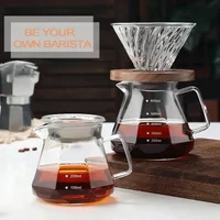 400ml 600ml Diamond Glass Coffee Sharing Pot Espresso Glass Carafe Coffee Pot,Pour Over Coffee Filter Kettle Coffee Accessories