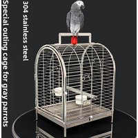 Large Parrot Travel Cage 304 Stainless Steel Luxury Carrier for Grey Macaw Portable Outdoor Outdoor Cage Bird Accessories