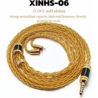 XINHS 8-Core 7N Single Crystal Copper Gold-Plated Earphone Upgrade Cable 3.5/2.5/4.4mm MMCX/0.78 2Pin for IEM Vesper Chu II SR5
