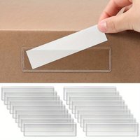 10pcs Organize Your Home with 10pcs Clear Label Holders - Adhesive Shelf Tag Pockets for Bookshelf