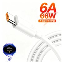 PD 66W 6A USB A To USB-C Cable Super Fast Charging Phone Charger Cord For Huawei Xiaomi Samsung Type C Quick Charge Data Cable