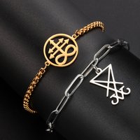 Dawapara Leviathan Cross Women Bracelet Sigil Lucifer Protection Amulet Religious Charm Stainless Steel Jewelry