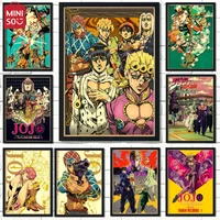 2025 JOJO Posters Vintage Anime Poster JoJos Bizarre Adventure Animation Canvas Painting Wall Art Decoration Kawaii Ro