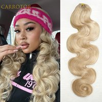 613 Honey Blonde Color Body Wave Feather Crochet Braid Hair Extensions Knotless Pre-Separated Crochet Hair Extensions Human Hair