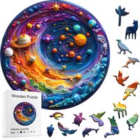 Drewniane puzzle dla dorosłych, planeta kosmiczna, puzzle o nieregularnym kształcie, zabawki rodzinne, najlepszy prezent dla dzieci