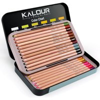KALOUR Pro Pastel Chalk Colored Pencils,24 Colors portrait set,Color Charcoal Pencils for Drawing Sketching Coloring Shading