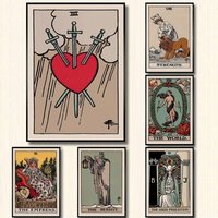 Tarot Hecate Lover Swords Empress Hermit Posters and Prints Wall Art Painting for Bedroom and Living Room Home Decor