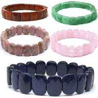Natural Cut Angle beads of crystal quartz Stone Hand Row Polycrystalline Silicon Bracelet Simple Exquisite Luxury Jewelry Gift
