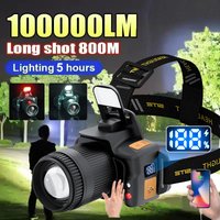 Super Bright LED Sensor Headlamp USB Rechargeable Headlight Front Led Head Light With built-in battery Camping Fishing Lantern