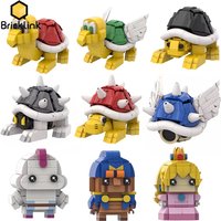 Bricklink Spiel Anime Figuren MOC Spiny Shell Schildkröte Paratroopas Schildkröte Ziegel Kopf Set Bausteine Kind Spielzeug Weihnachten Geschenk