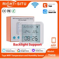 Tuya Temperature and Humidity Sensor WiFi with Backlight Supported Hygrometer Thermometer Work With Yandex Alexa