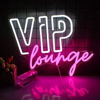 Różowo-biała neonowa lampa ścienna VIP Lounge, zasilana przez USB, nowoczesny neon LED do dekoracji klubu, baru, lobby hotelowego, kawiarni, biura i pokoju rekreacyjnego.