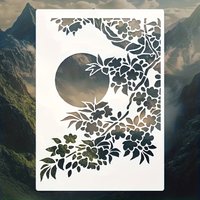 Cherry Blossom And Sun Template Large Wall Template, Suitable for Painting, Scrapbooking, Collage, Home Decor, Furniture, Crafts