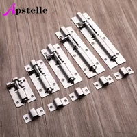 Apstelle 1Pcs 1.5/2/2.5/3/4/5/6/8/10/12 Inch Stainless Steel Door Latch Sliding Lock Bolt Latch Hasp Staple Gate Safety Lock