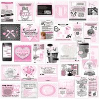 30pcs Sweet Powder Stickers Packing Sealing Stickers DIY Hand Account Collage For IPAD Power Bank Luggage Stickers