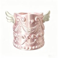 Silk Texture Makeup Brush Holder Relief Design Desktop Storage Cosmetic Organizer Bucket Brush Bucket Luxury Makeup Organizer