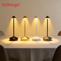 GGbingo Wiederaufladbare Tisch-LED-Lampe mit Touch-Sensor, Schreibtischlampe für Restaurant, Bar, Schlafzimmer, 3 Farbtemperaturen, stufenlose Dimmung