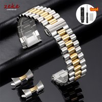 Solid Stainless Steel Watch Band 10/12/13/14/16/17/18/19/20/21/22mm Bracelets for Rolex for Tissot Strap with Curved-End Fitting