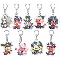 Helluva Boss Hazbin Hotel Acrylic Figure Display Cartoon Keychain Demon Pendant Anime Merch Fan Gift Collectible Key Ring