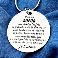 French Sister Gift Keychain Christmas Birthday Girls for Sister