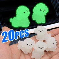 Luminous Poodle Dog Car Ornaments Dashboard Rearview Mirror Glow Puppy Ornament Garden DIY Noctilucent Decoration Accessories