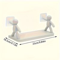 Adhesive No Drill Floating Shelves Small Human Shape Wall Shelf Mounted Storage Rack for Bathroom Kitchen,Organizer Home Decor
