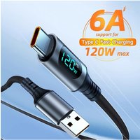 6A 120W USB C to USB C Cable Super Fast Charging Phone Charger Data Cord For Samsung Xiaomi Huawei USB Type C Quick Charge Cable