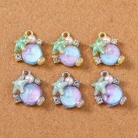 5pcs Exquisite Gemstone Crystal Starfish Charms Pendants for Jewelry Making Necklace Bracelet Earrings DIY Accessories Supplies