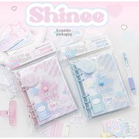 Hot RosyPosy Shinee Aesthetic Star Loose Leaf Notebook Full Color Inner Pages Special Shaped Cover Daily Journal Stationery