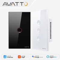 AVATTO WiFi 1/2/3/4 Gang Smart Light Switch,Wireless Wall Touch Grooved Button Switch Remote Works With Tuya Alexa,Google Home