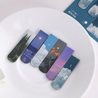 2pcs Misty Fantasy Clouds Sea Forest Landscape Magnetic Bookmark For Pages Books Readers Student Teachers Office School Supplies