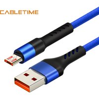 CABLETIME Micro B to USB 2.0 A Cable 480 Mbps 2.4A Fast Charging Cable for Data Sync Nylon for Smart Phone Laptop