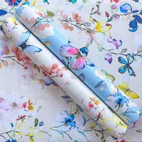 1 Roll of Floral Butterfly Self-Adhesive Wallpaper, Fresh Style Removable PVC Wallpaper, Furniture Cover-Up and Renovation Stick
