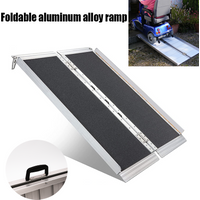 4FT Heavy Duty Loading Ramp Foldable Aluminum Ramps Non-Slip Mobility Handicap Threshold Ramps for wheelchair Scooter Motorcycle