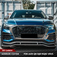 DRY Carbon Car Mirror Cover Caps For Lamborghini Urus Audi Q8 SQ8 RSQ8 2020-2023 Add On Style Side Mirror Shell No Lane Assist