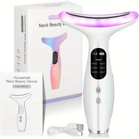 New face and neck massager, 7 modes, home neck and face massager, vibration and heating massager, home beauty device, USB rechar