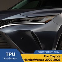 For Toyota Harrier/Venza 2020-2026 High-Gloss Smoke Black Pre Cut Car Headlight Protective Film TPU PPF Anti-Scratch Vinyl Wrap