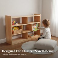 Montessori Cubby Unit KidsChild-Safe Design Multi-Cubby Organizer Rounded Edges Open-Front reach for Toddlers, Daycare, Playroom